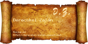 Derecskei Zalán névjegykártya